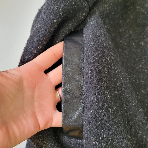 Ada Paris Vintage 1980s Fleck Wool Leather Bomber Jacket 9/10 Biker Glam Rock - Picture 6 of 17